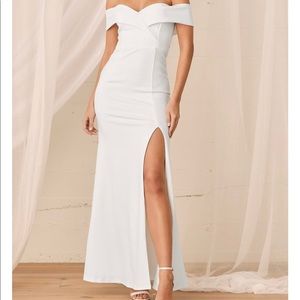 Lulu’s Song of Love White Off-the-Shoulder Maxi Dress